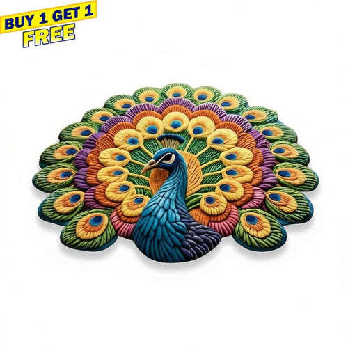 3D Peacock Mat - Quick Dry Anti-Slip