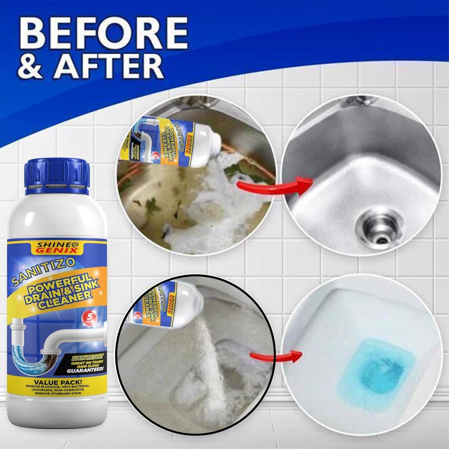 Sanitizo Powerful Drain & Sink Cleaner Powder 250 gm (Pack of 4)